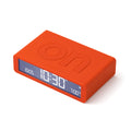 Lexon Flip+ Wekker Digitaal Oranje│art. LR157O4│aanzicht schuin boven met verlichting aan