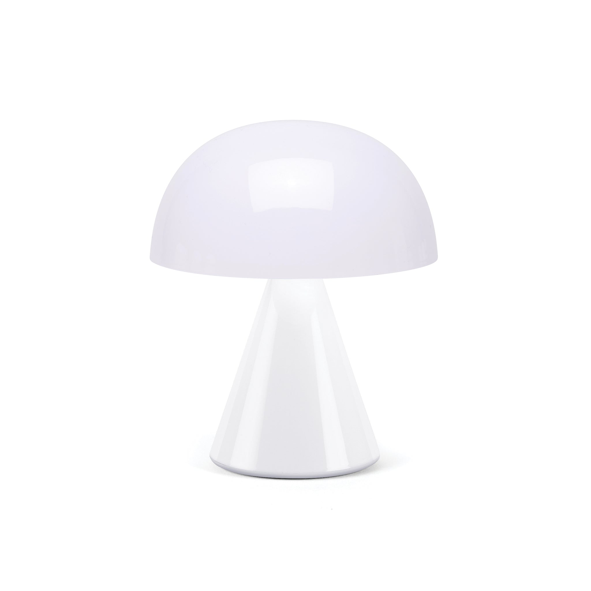 Lexon Mina Medium Glossy White│Oplaadbare LED-Lamp│art. LH64WG│vooraanzicht met licht uit