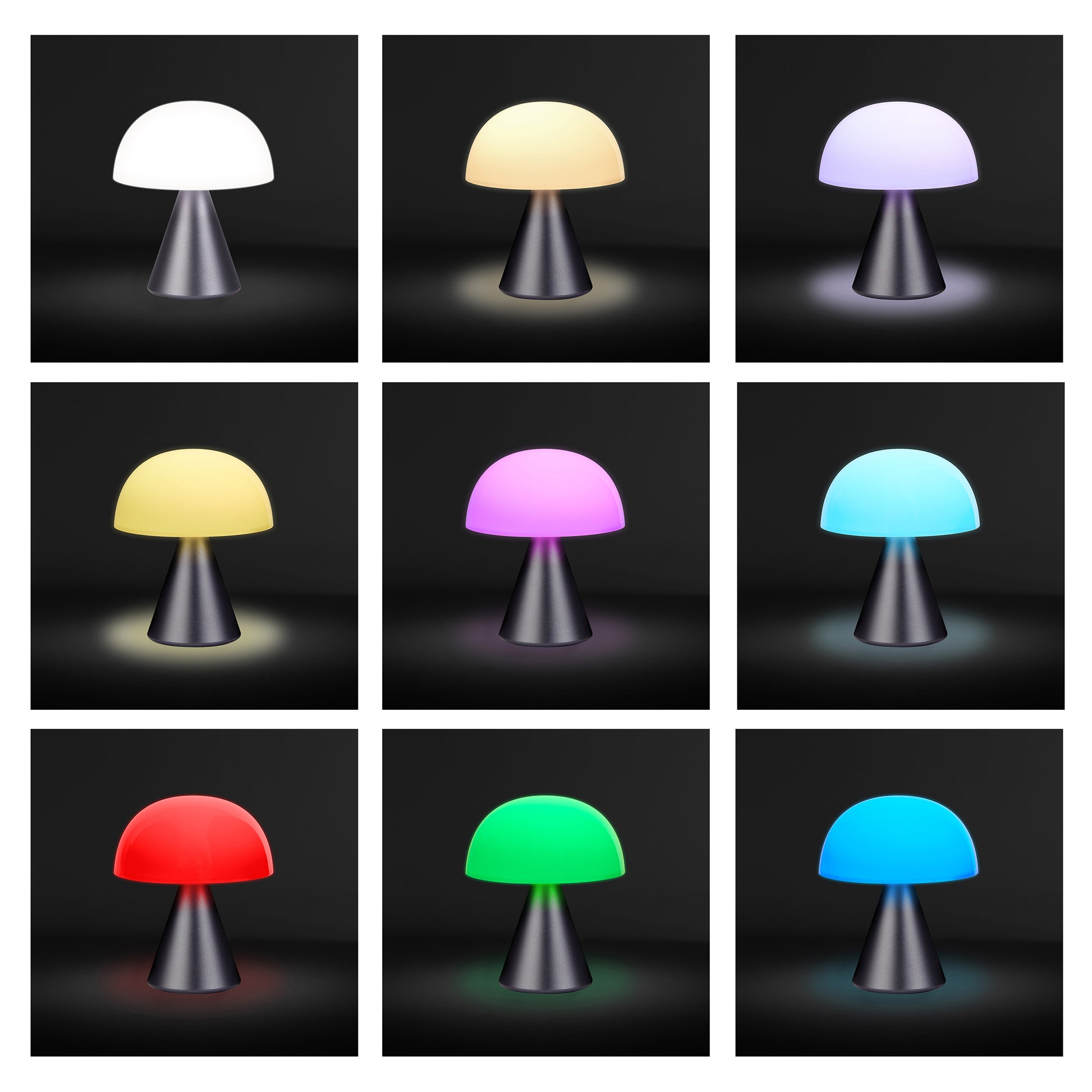 Lexon Mina Medium Gun Metal│Oplaadbare LED Lamp│art. LH64MX│alle kleuren licht