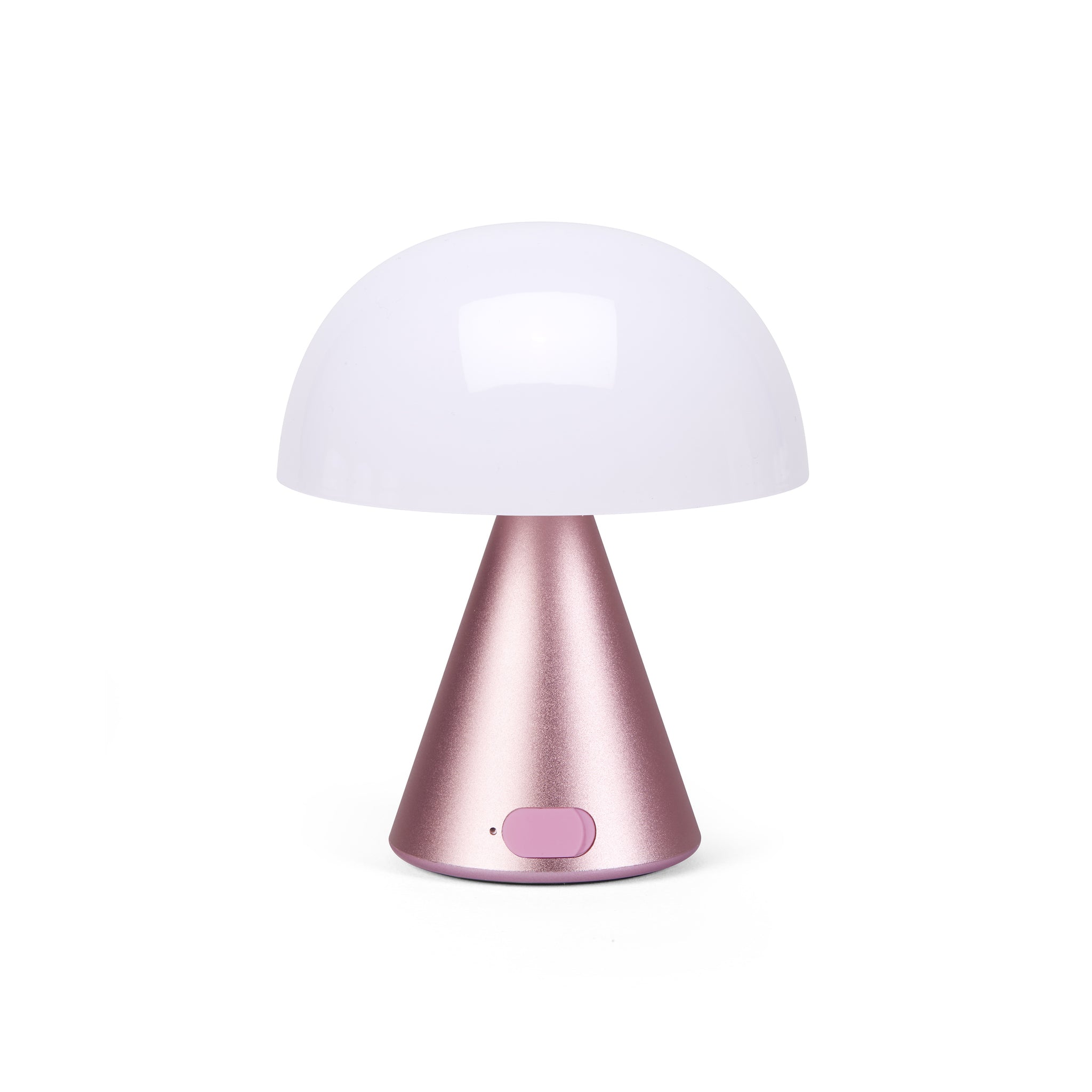 Lexon Mina Medium Roze│Oplaadbare LED-lamp│art. LH64MLP│vooraanzicht met USB-poort aan voorzijde