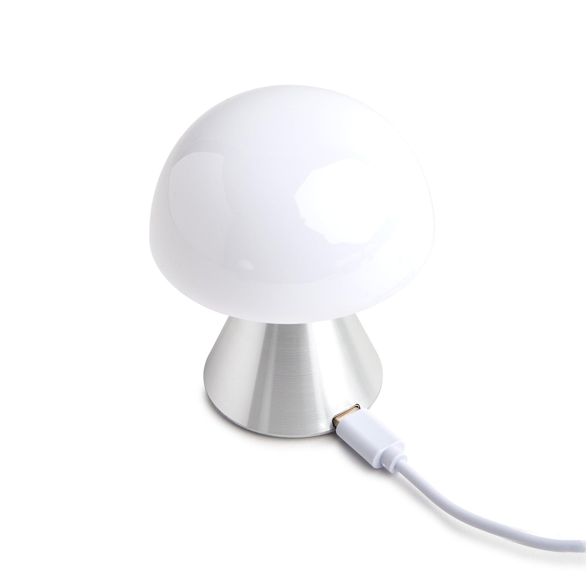 Lexon Mina Small Aluminium│Oplaadbare LED-Lamp│art. LH60MAP│met USB-kabel in oplader