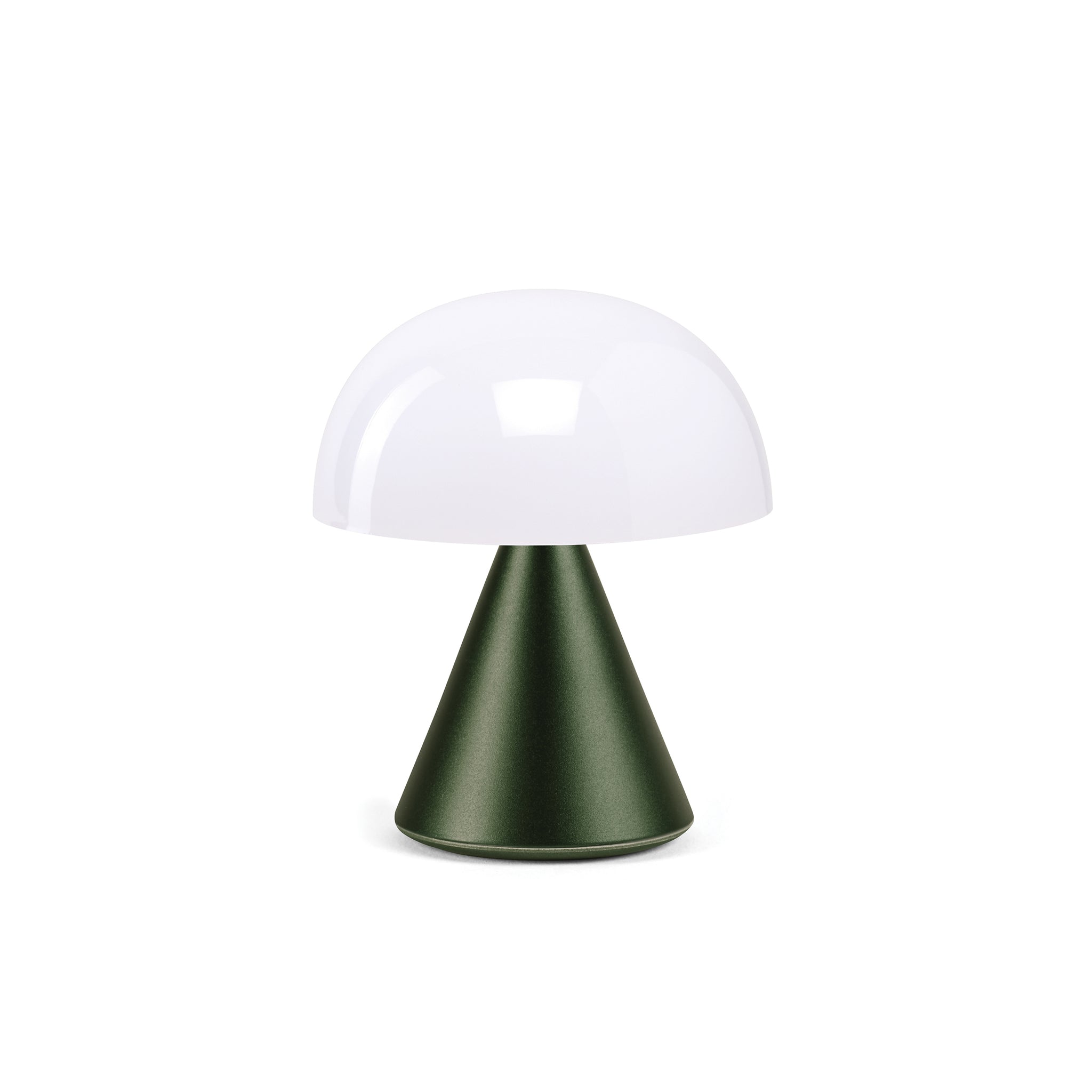 Lexon Mina Small Oplaadbare LED-Lamp Donkergroen│voorkant witte achtergrond met licht uit