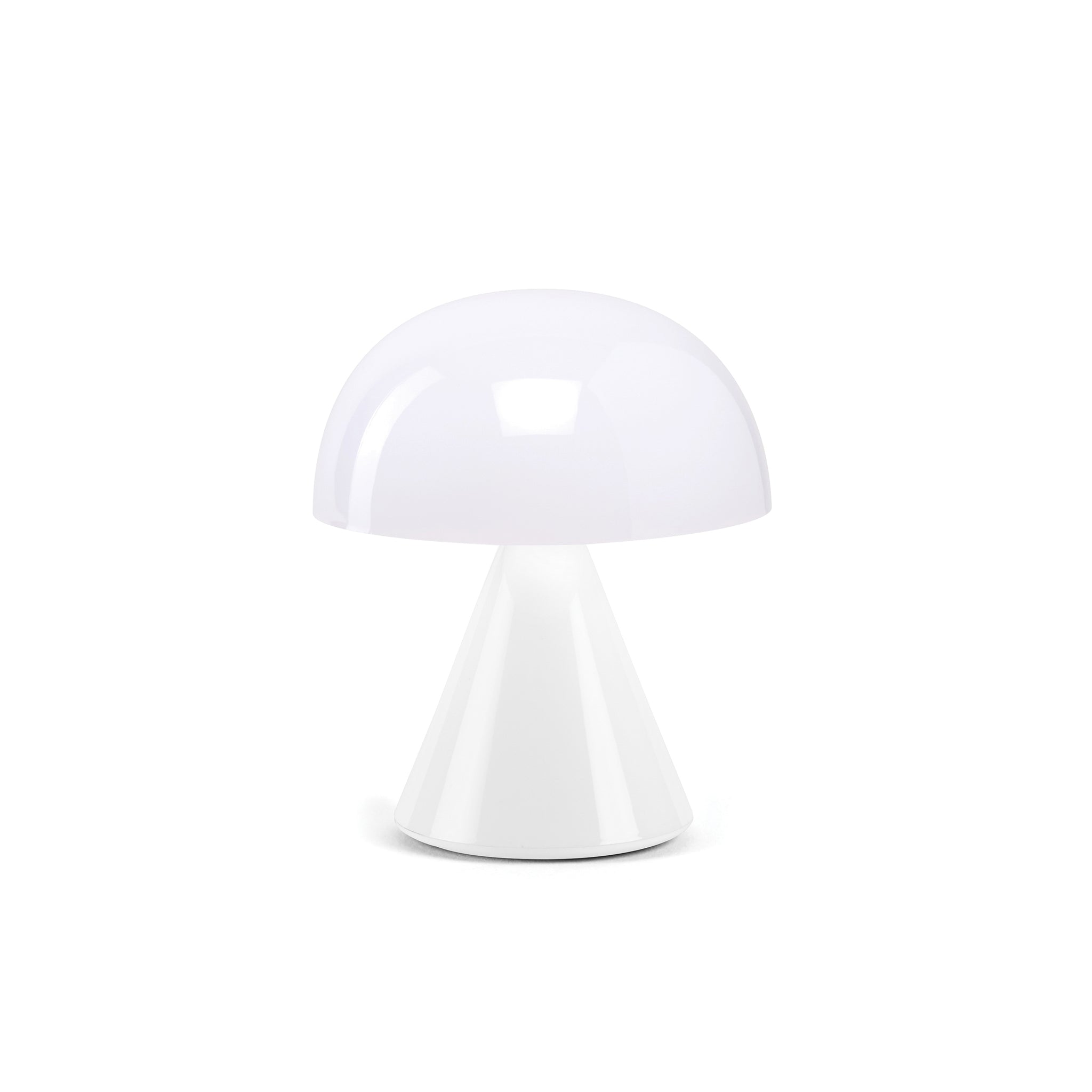 Lexon Mina Small│Oplaadbare LED lamp Glossy White│art. LH60WG│voorkant met verlichting uit