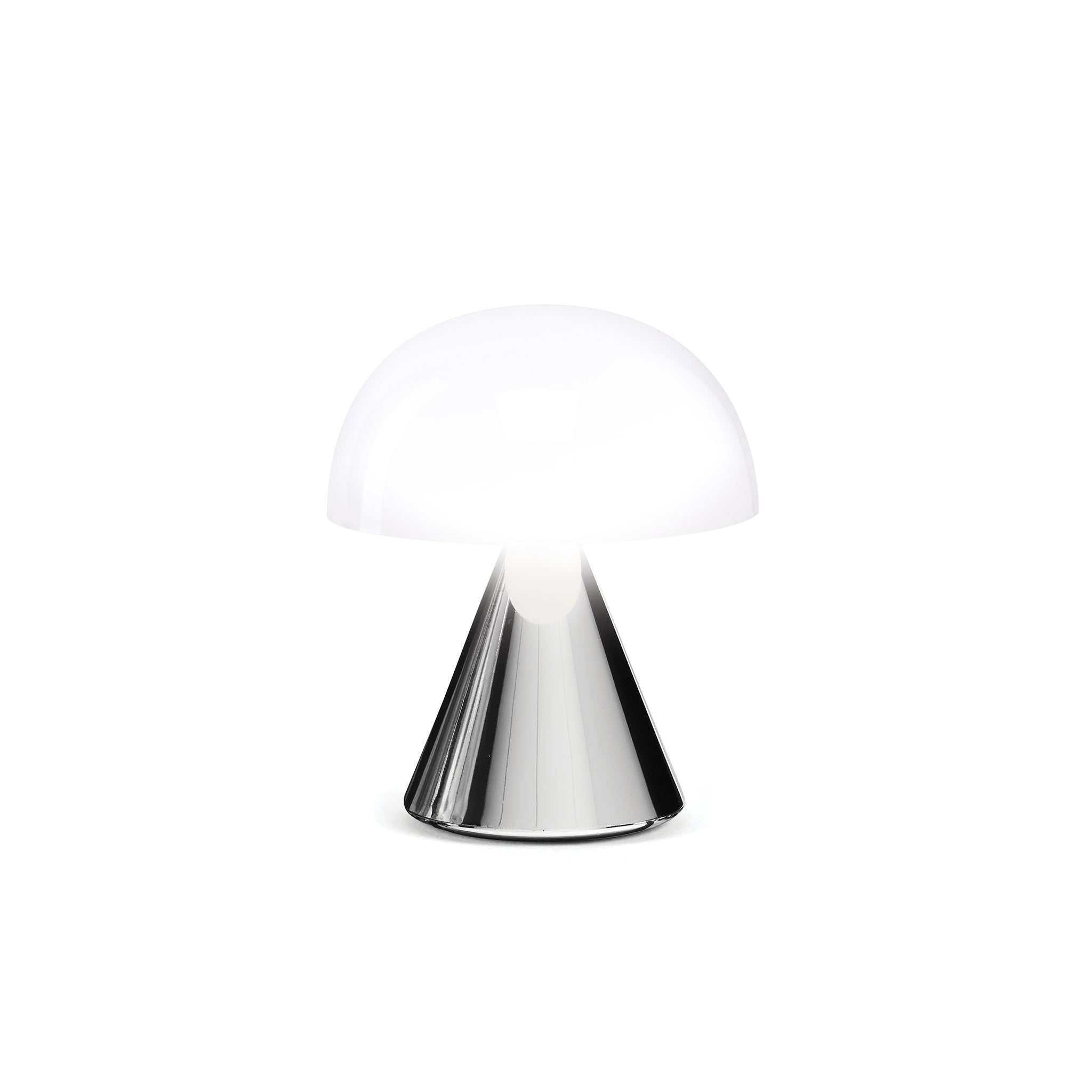 Lexon Mina Small Metallic Gold│Oplaadbare LED-lamp│art. LH60MC│vooraanzicht met wit licht aan