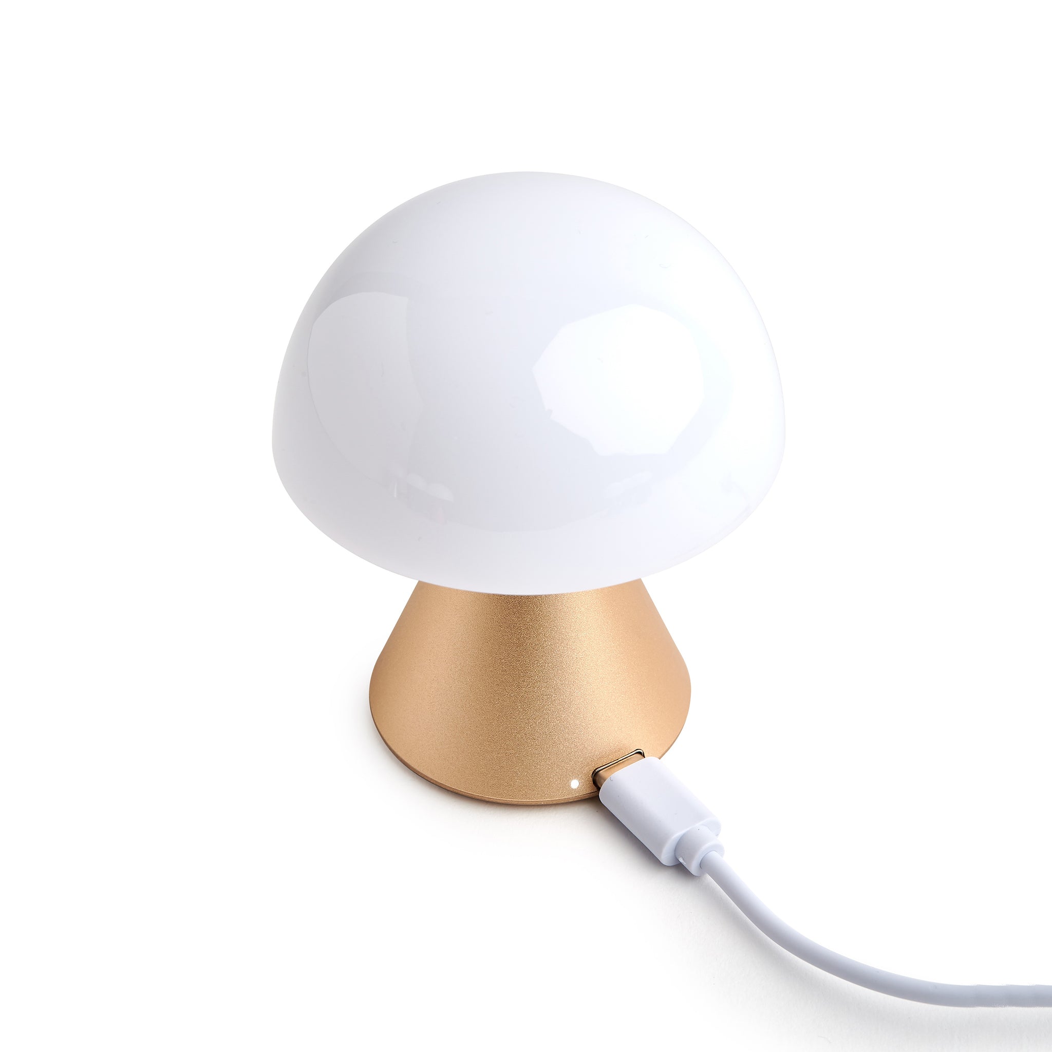 Lexon Mina Small Soft Gold│Oplaadbare LED lamp│art. LH60MD│met USB-kabel in oplader