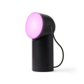 Lexon Orbe Zwart│Oplaadbare Tafellamp│art. LH88N│vooraanzicht met paars licht