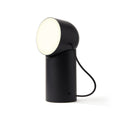 Lexon Orbe Zwart│Oplaadbare Tafellamp│art. LH88N│vooraanzicht met warm licht