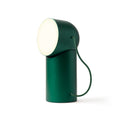 Lexon Orbe Donkergroen│Oplaadbare Tafellamp│art. LH88DG1│vooraanzicht met warm licht aan