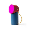 Lexon Orbe Duck Blue&Red│Oplaadbare Tafellamp│art. LH88DRY│vooraanzicht met magenta licht aan