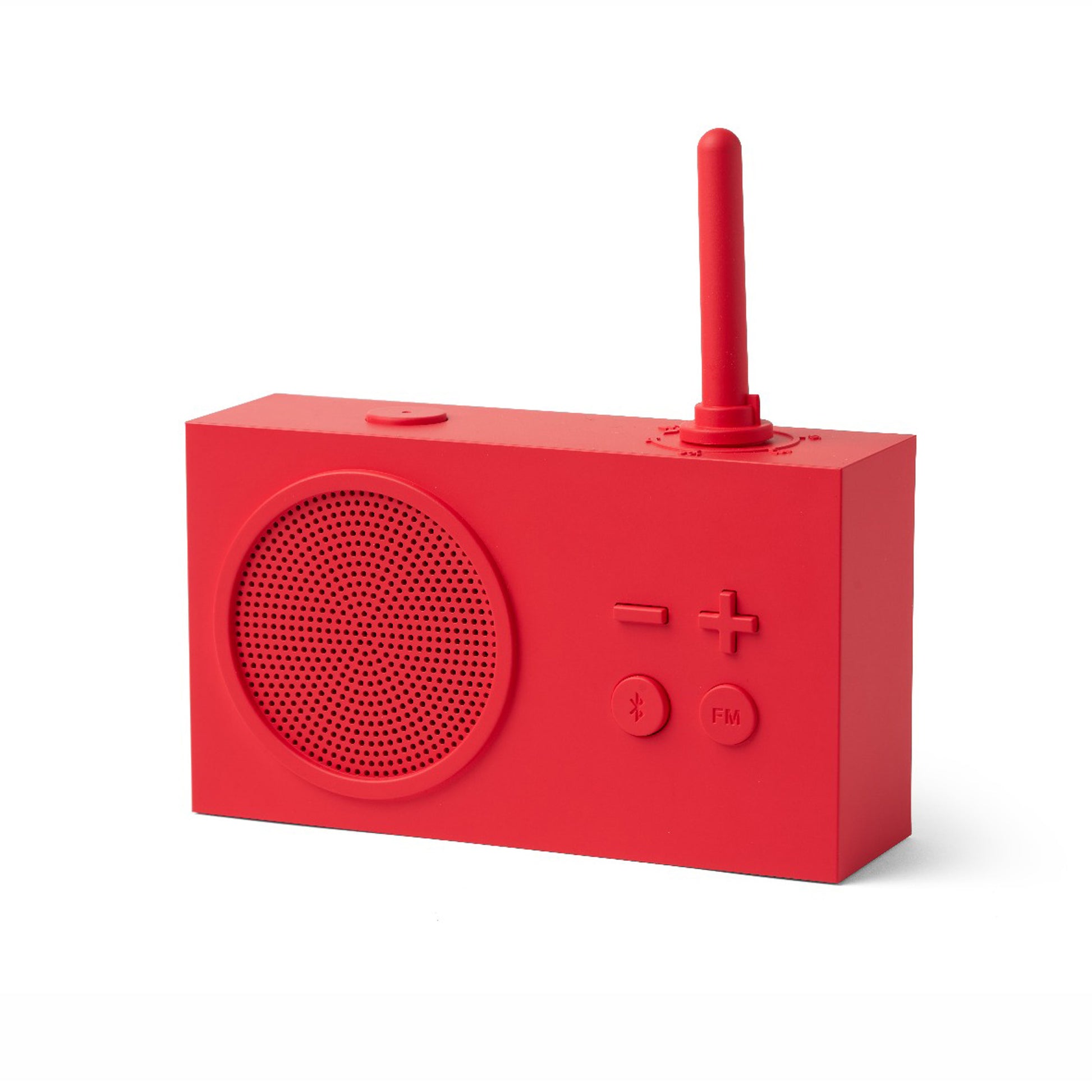 Lexon Tykho 3 Radio & Bluetooth Speaker Donkerrood│art. LA119R4│voorkant schuin 