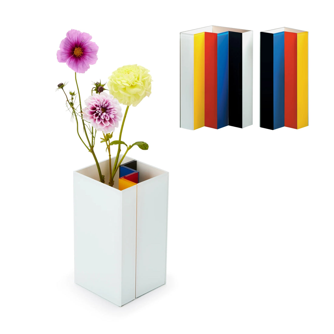twee delen samen als wit blok met bloemen en losse delen klein afgebeeld  reechtsboven.