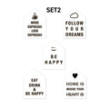 Folieset Be Happy voor de Sompex Lumicasa tafellamp met vijf folies