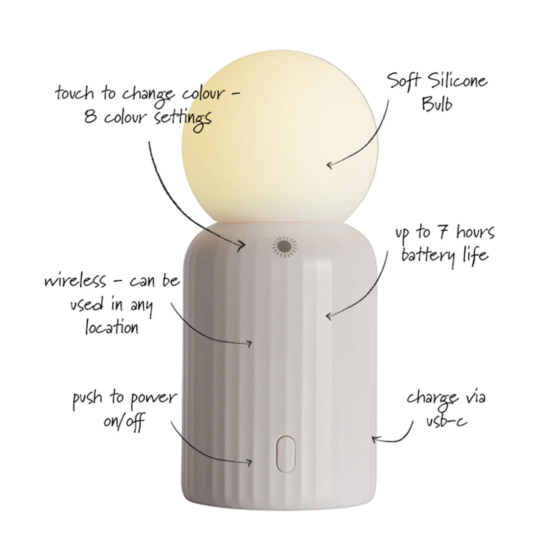 Mini Lamp White Lund London│art. 7541│verschillende functies en eigenschappen