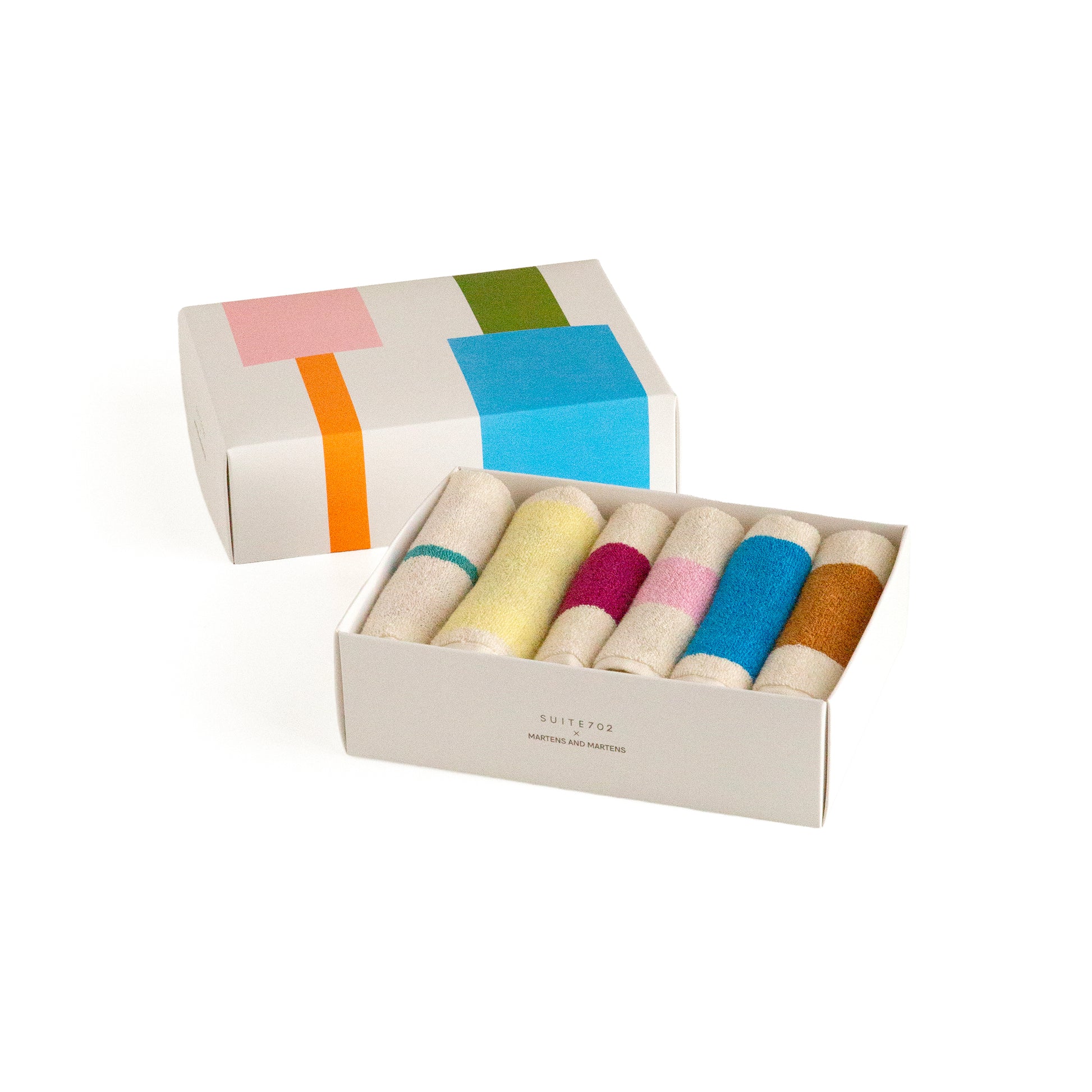 Gastendoekjes Martens & Martens Gift Box set/6 in doos met deksel los ernaast