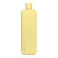Memobottle Slim flat stainless steel water bottle in yellow, front view on a white background.