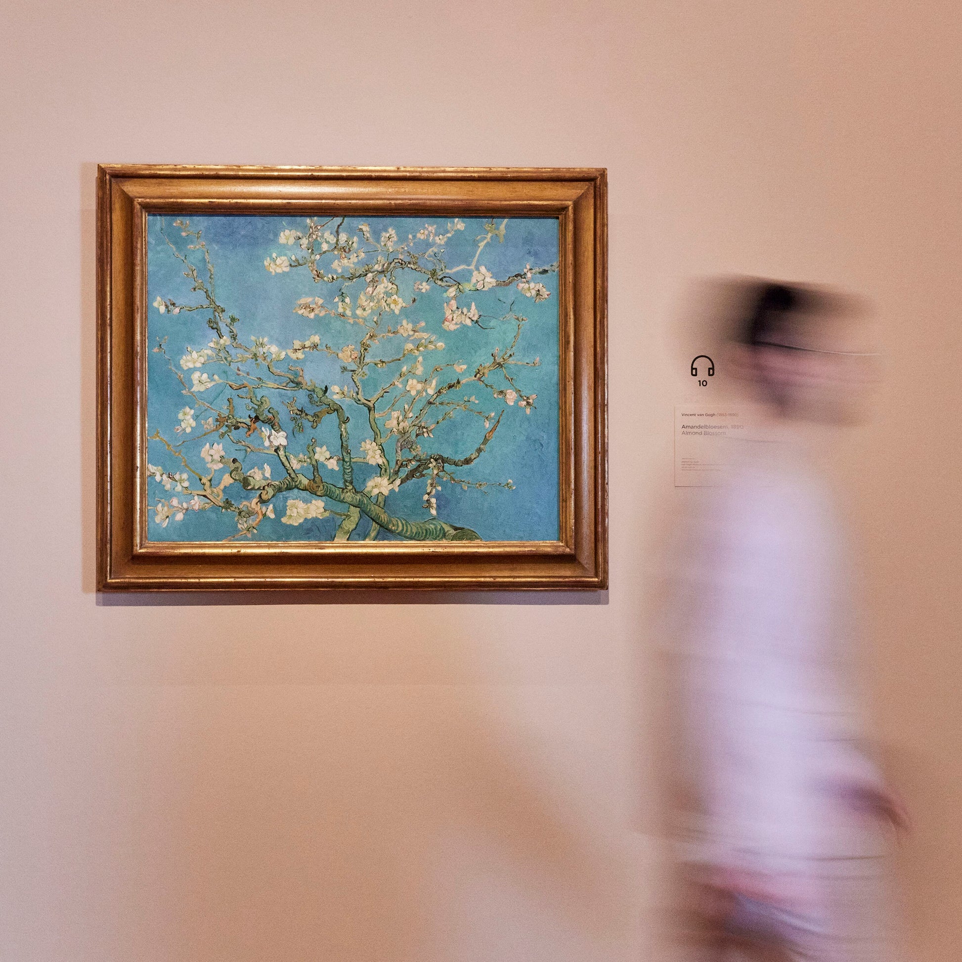 Secrid Miniwallet Art Collection│art. MAR-ALMOND BLOSSOM│schilderij in museum met bezoeker