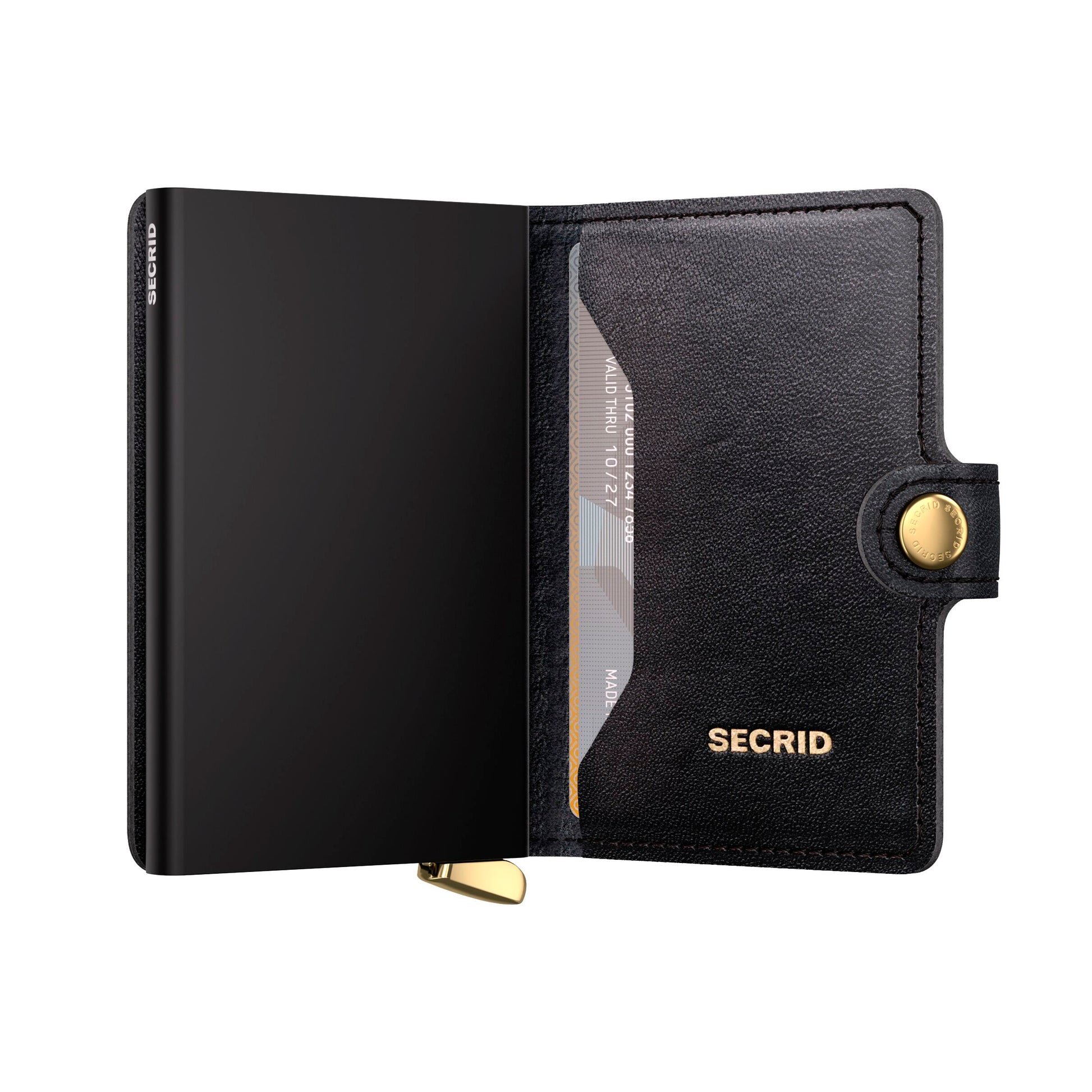 Secrid Miniwallet Emboss Diamond│art. MED-BLACK│half geopend