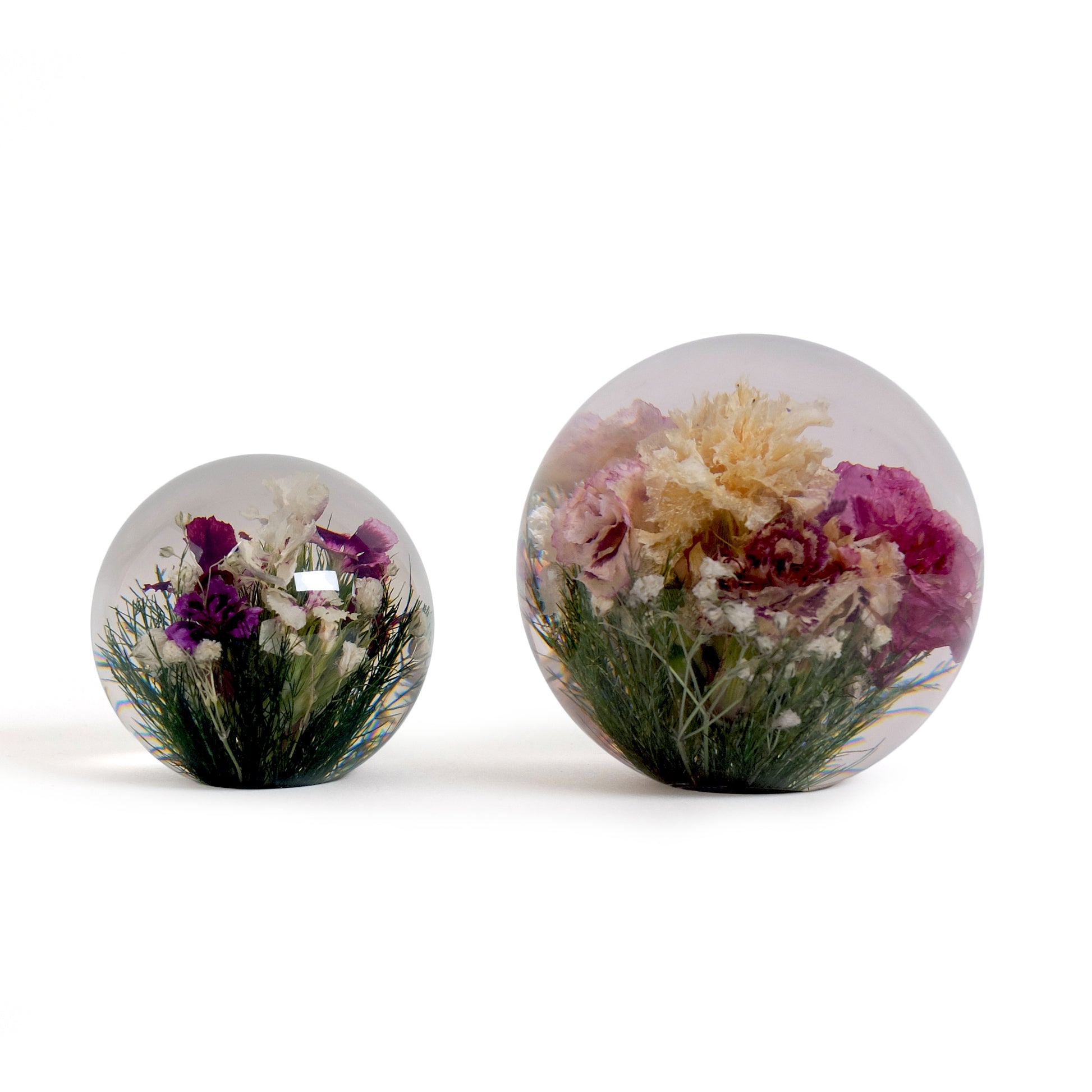 Mixed Flora Paperweight Large│Presse-Papier│Hafod Grange│groot en klein naast elkaar