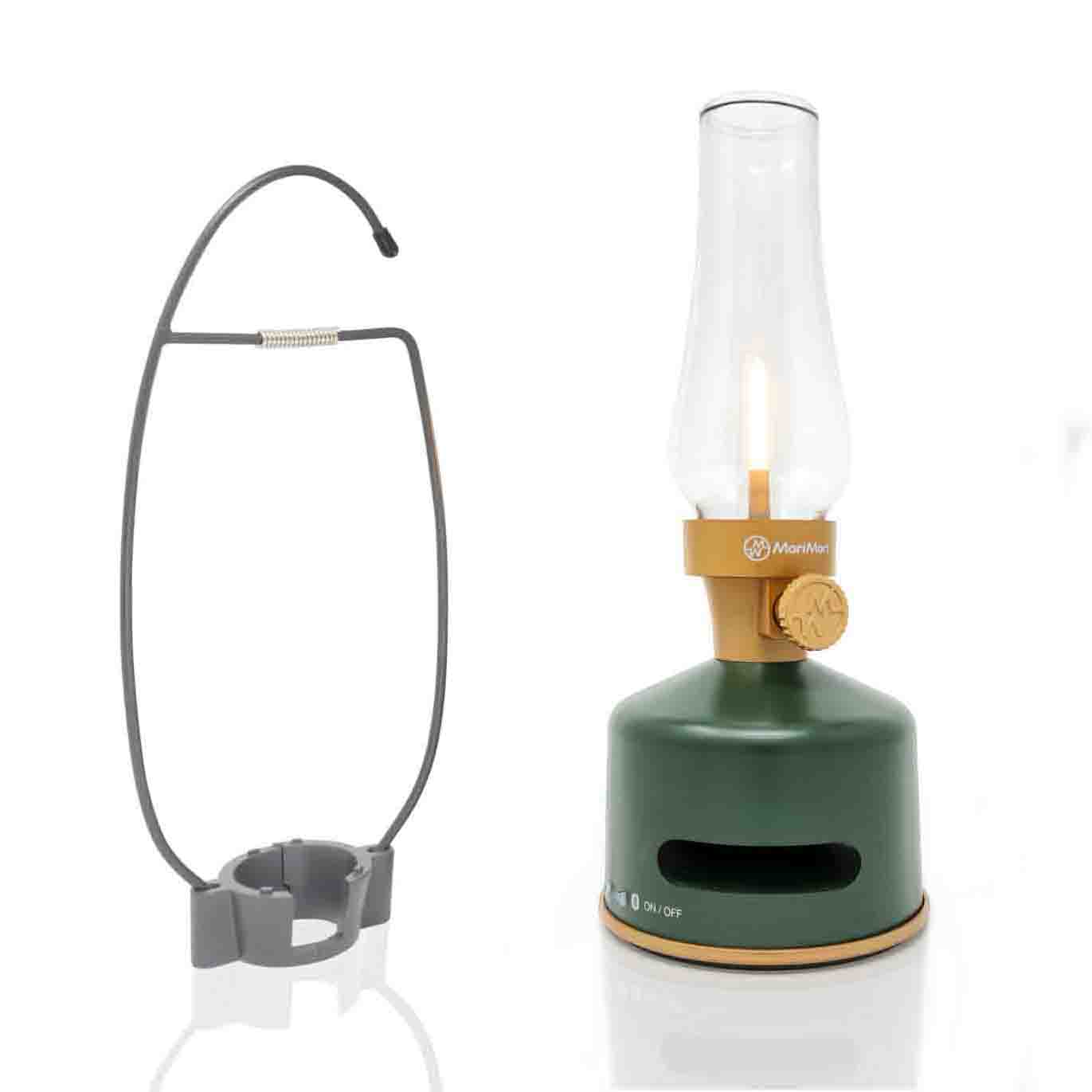 MoriMori LED Lantern & Bluetooth Speaker Original Green│Buitenverlichting Oplaadbaar│art. FLS-2101-DG│lamp met losse hanger