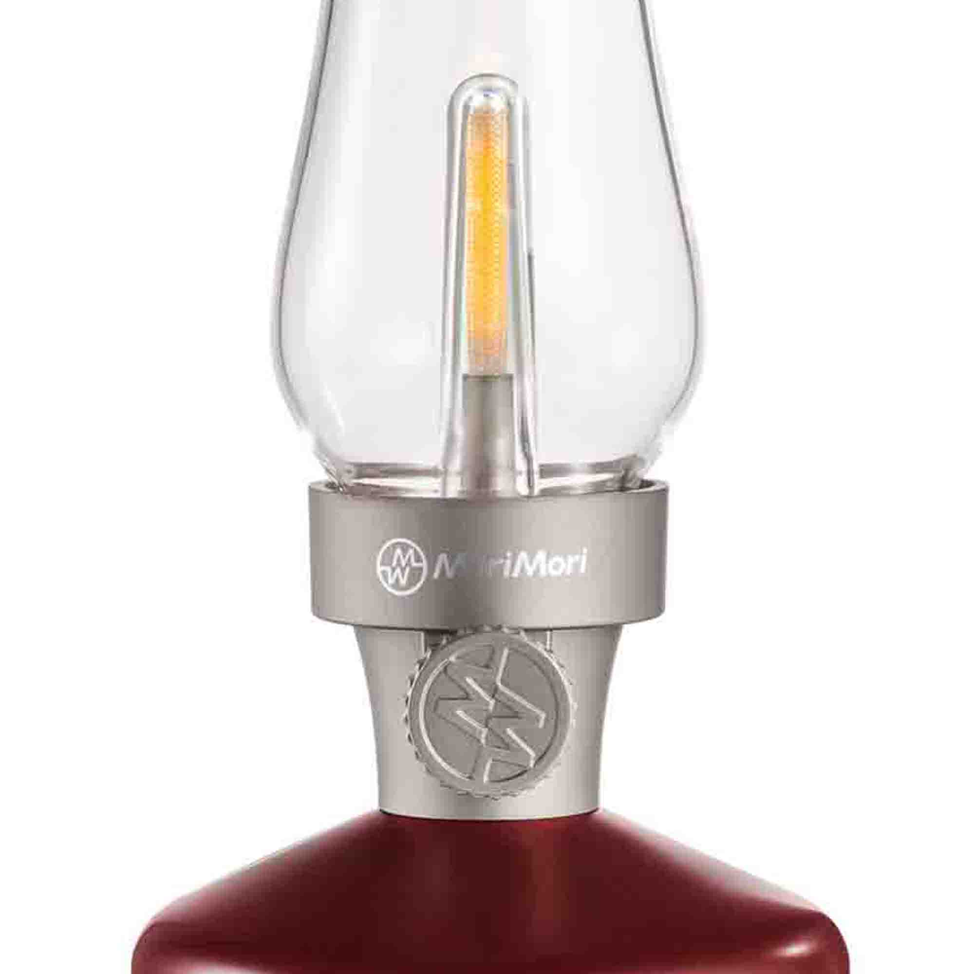 MoriMori LED-Lantern & Bluetooth Speaker Lumi Wine Red│Buitenverlichting│art. FLS-2012-SR│close up dimbare schakelaar