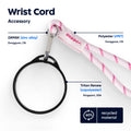 Dopper Wrist Cord for Travel Mug Black & Cherry Pink - bovenaanzicht met vermelding materialen