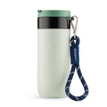 vooraanzicht Dopper Travel Mug large 400ml Forest green met Wrist Cord Black & Midnight Silver