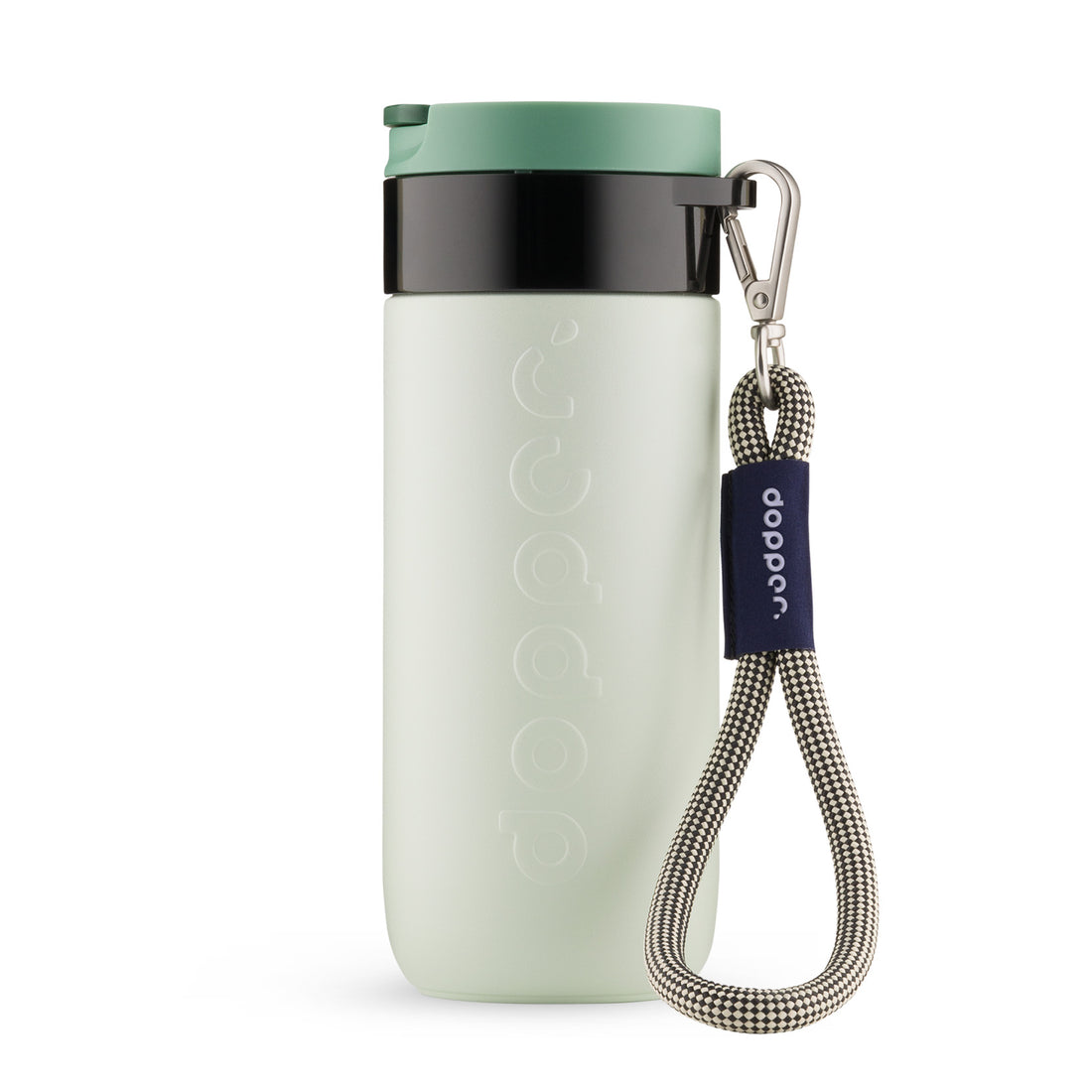 Dopper Wrist Cord for Travel Mug Black & Sandy Black│vooraanzicht met witte achtergrond