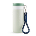 Vooraanzicht Dopper Travel Mug Forest Green Large 400ml met Wrist Cord White & Midnight Silver