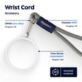 Dopper Travel Mug Wrist Cord White & Sandy Black│bovenaanzicht met vermelding materiaaleigenschappen