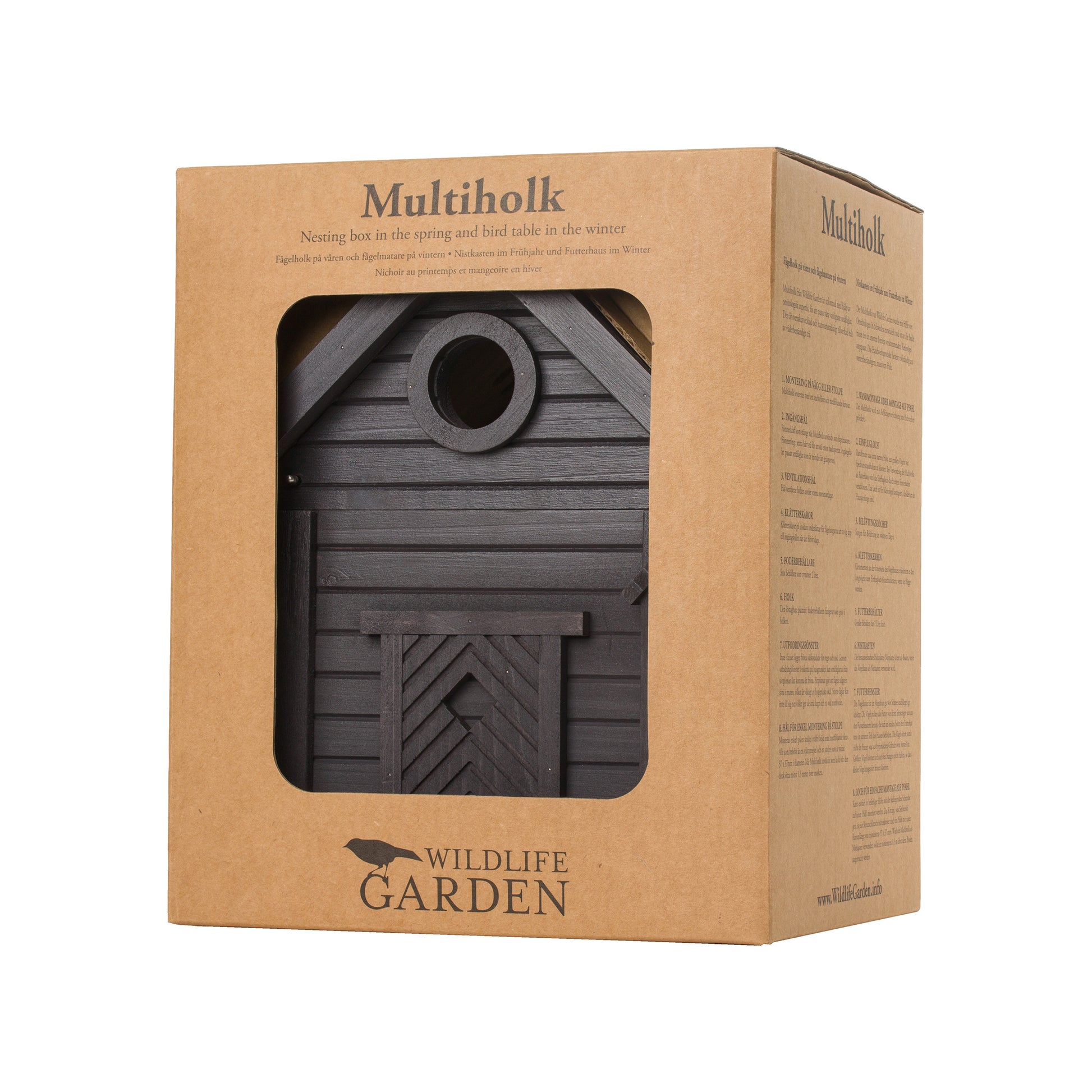 Multiholk Carbon Black Vogelhuis│Wildlife Garden│art. WG1127│verpakking