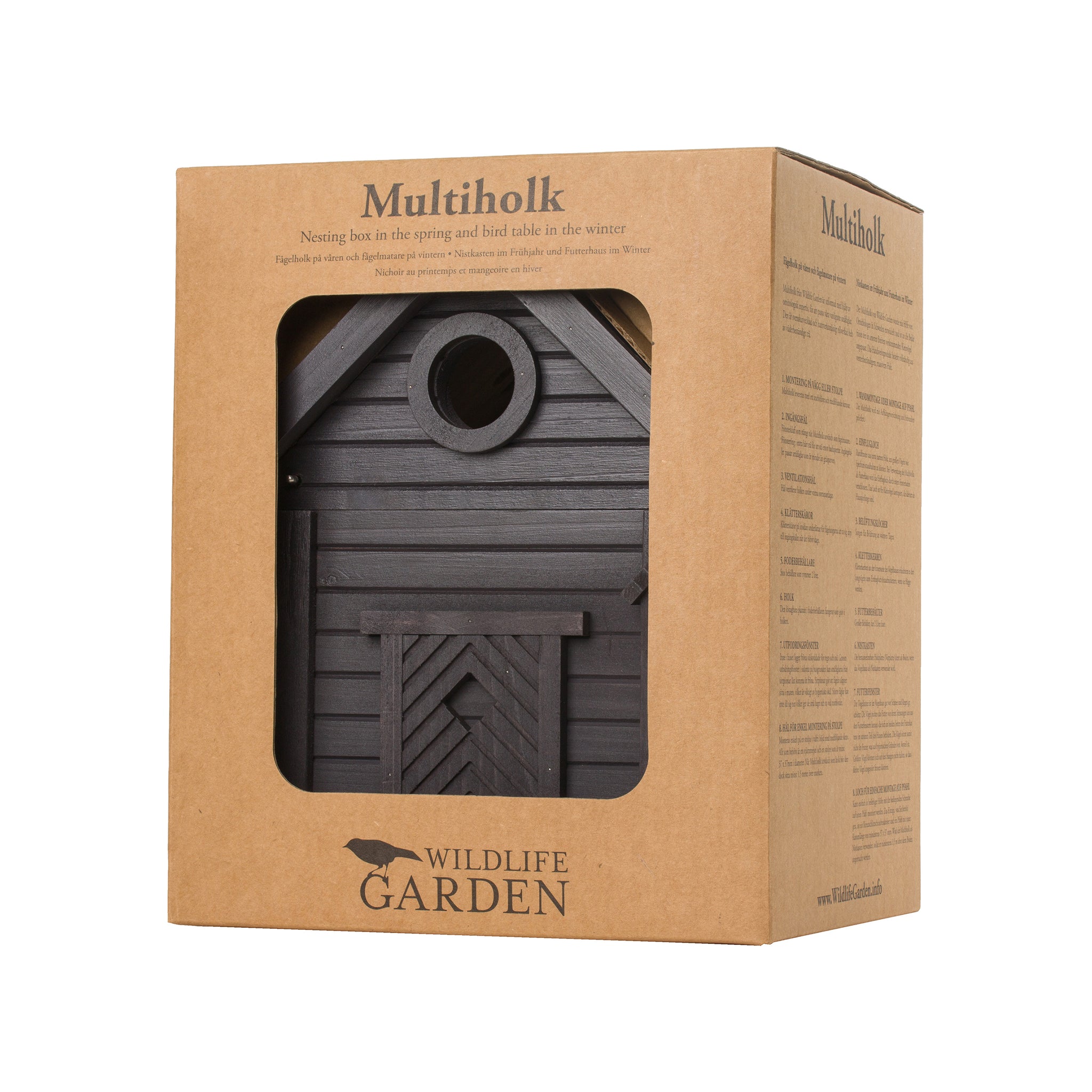 Multiholk Carbon Black Vogelhuis│Wildlife Garden│art. WG1127│verpakking