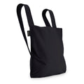 Black Notabag as a backpack against a white background