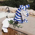 Notabag Marine Stripes shopper op een buitenkeuken