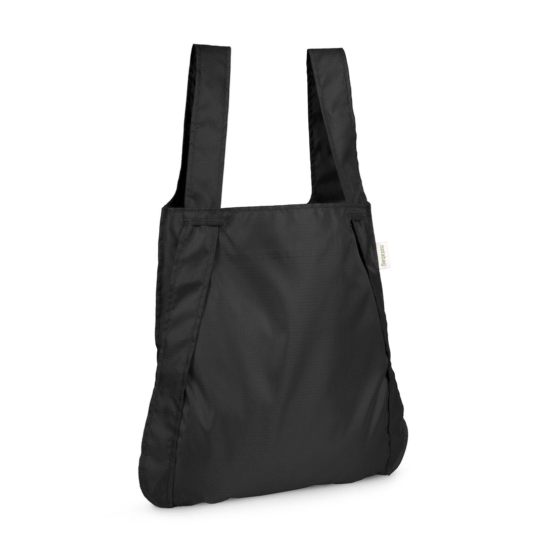 Notabag Recycled Black as a shopper bag against a white background
