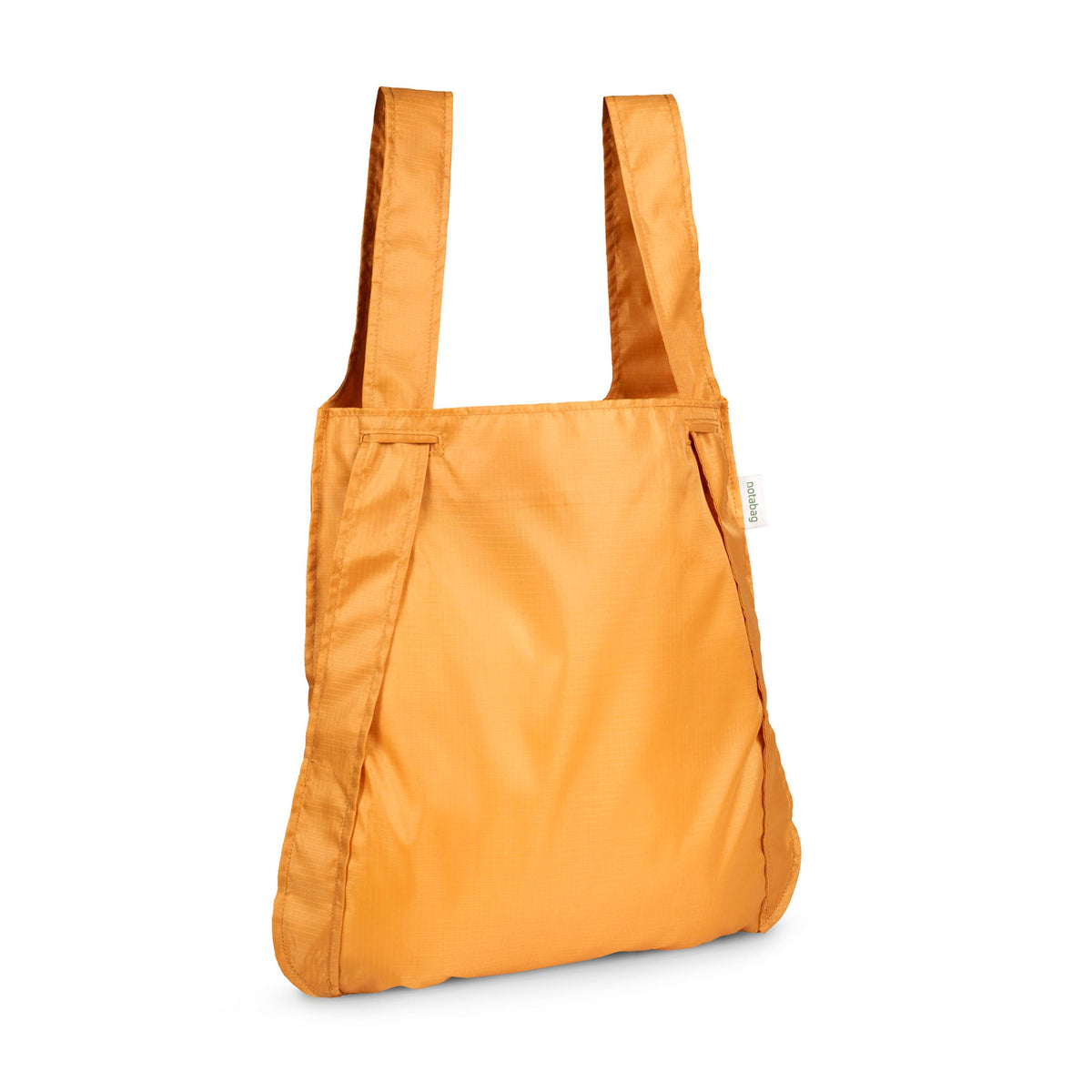 Notabag Recycled Mosterd Geel als shopper tegen witte achtergrond