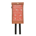Blusdeken Vegan Cognac Naaais│Fire Blanket kunstleer│art. FB02COG│achterkant met gebruiksaanwijzing