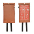 Blusdeken Vegan Cognac Naaais│Fire Blanket kunstleer│art. FB02COG│voor- en achterkant