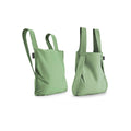 Notabag Olive shopper en rugzak naast elkaar