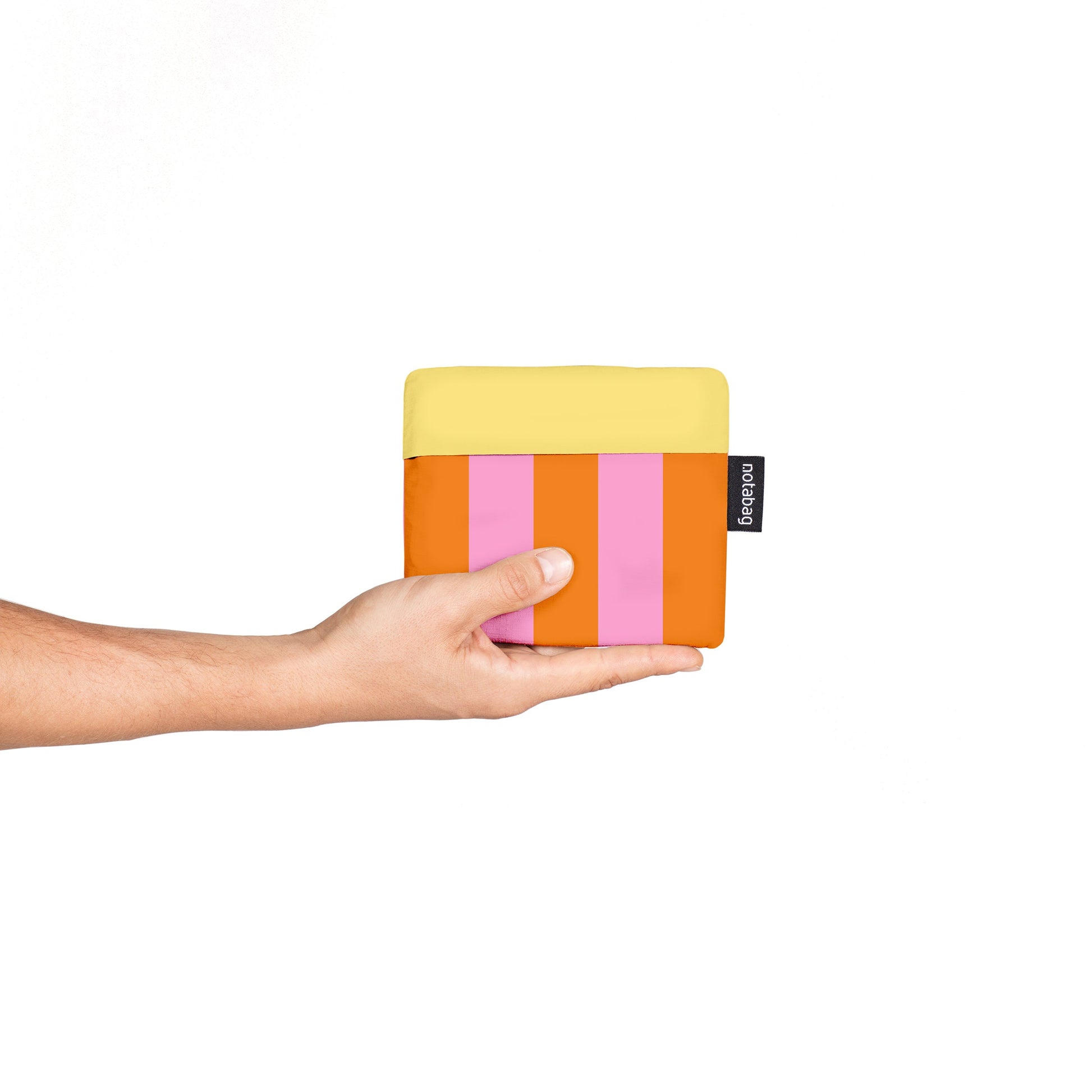 Notabag Vanilla Stripes folded up as a small pouch