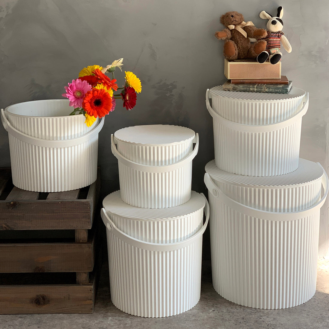Opbergemmer Omnioutil Large Wit│Hachiman│art. 228820│vooraanzicht met witte achtergrond