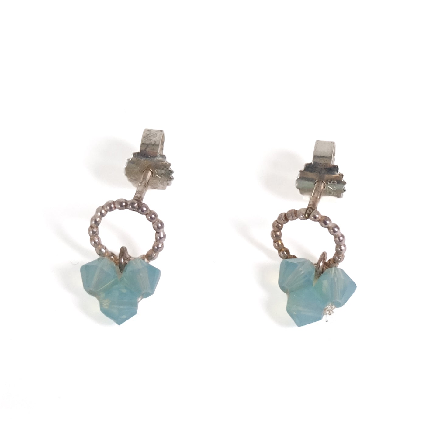 Swarowski Oorbellen Aquamarijn o3 Rond│Hester Zagt│bovenaanzicht