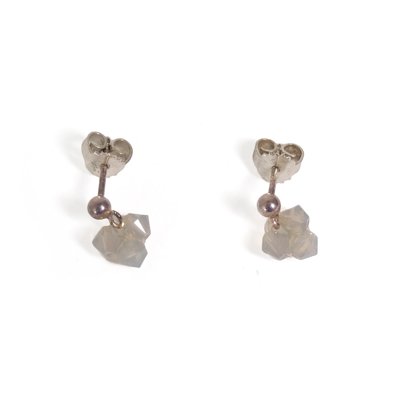 Swarowski Oorbellen Smoky o3│Hester Zagt│bovenaanzicht met schaduw