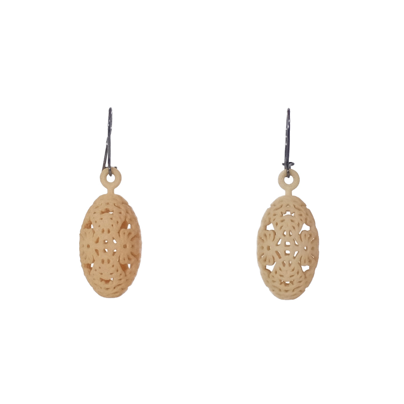 Oorbellen Oval Floral Geel│Studio E-Posh│vooraanzicht