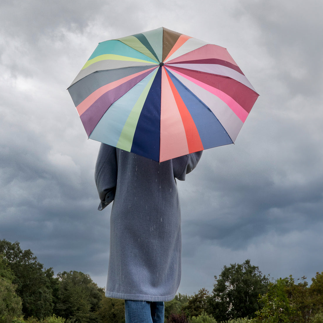 Opvouwbare Paraplu Stella│Remember│art. RS19│geopend en opgevouwen met witte achtergrond