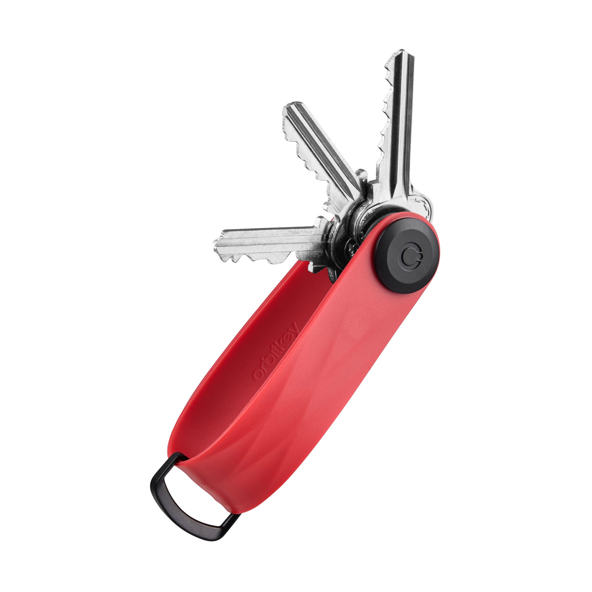 Orbitkey Active Sleutelhouder Ruby│art. KAT3-RBY-103│zijaanzicht met uitgevouwen sleutels