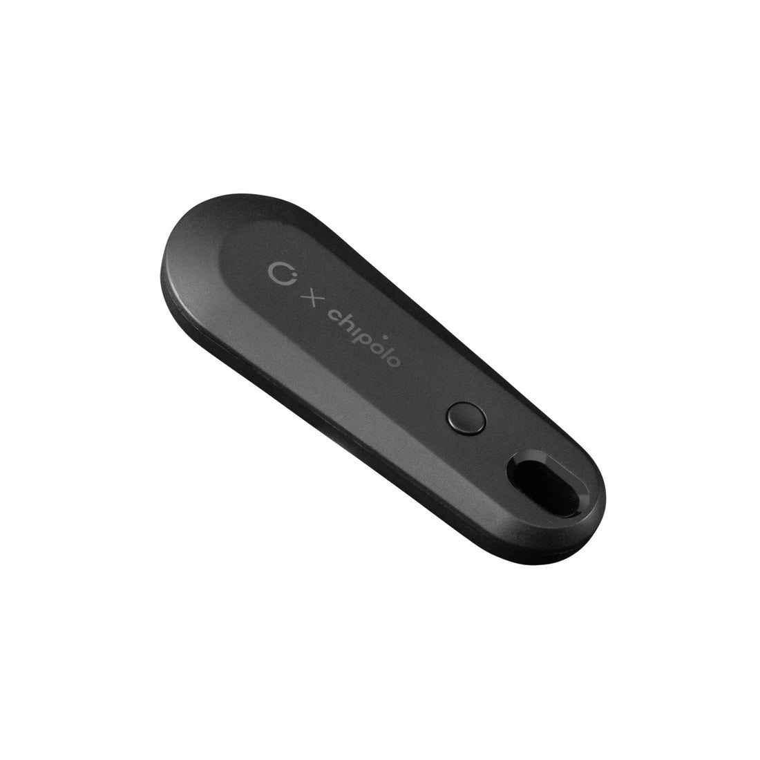 Orbitkey x Chipolo Tracker V2 Black│art. TBT2-BLK-104│vooraanzicht schuin met koord