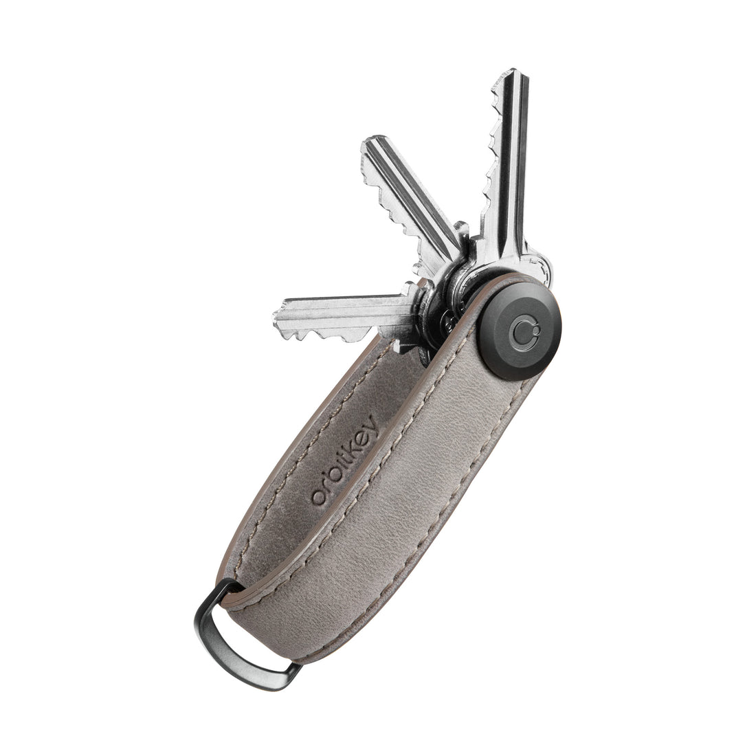 Orbitkey Crazy Horse Leather Driftwood│art. KCH2-DFW-101│zijaanzicht met uitgevouwen sleutels