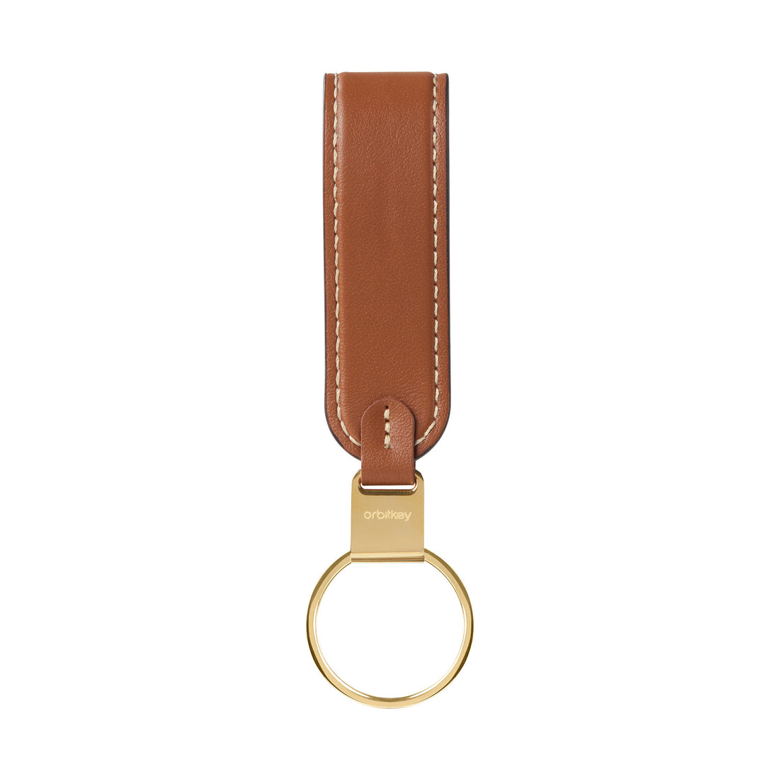 Orbitkey LoopZwart│Sleutelhange Leer│art. PLK1-BLK-101│voorkant schuin met sleutels en witte achtergrond