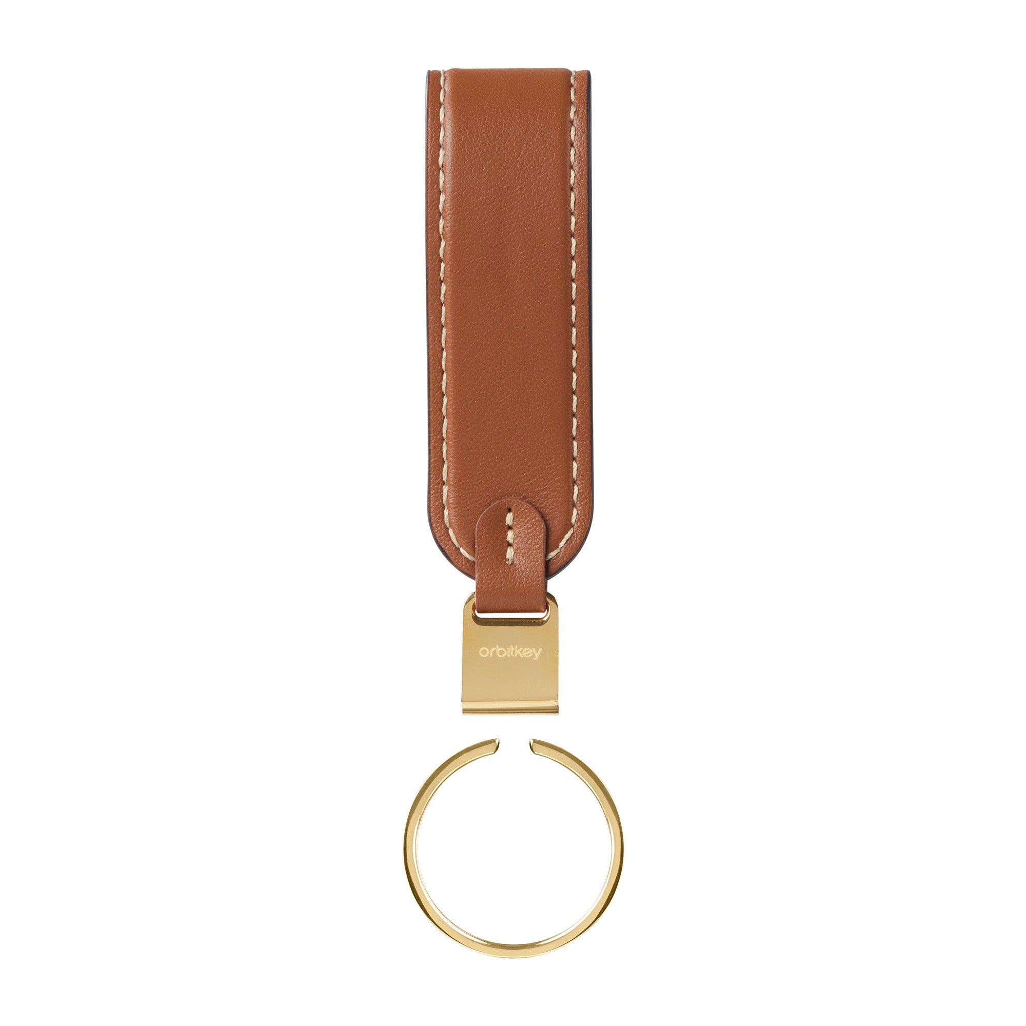 Orbitkey LoopZwart│Sleutelhange Leer│art. PLK1-BLK-101│voorkant met losse ring