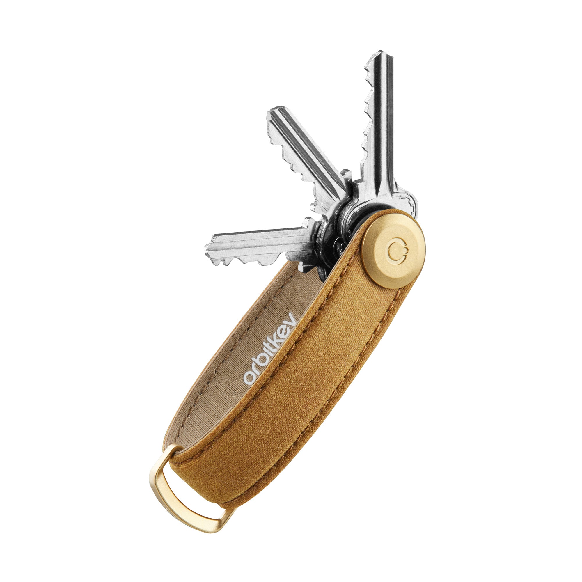 Orbitkey Key Organiser Waxed Canvas Golden Sand│art. KWC2-GSD-107│met uitgevouwen sleutels